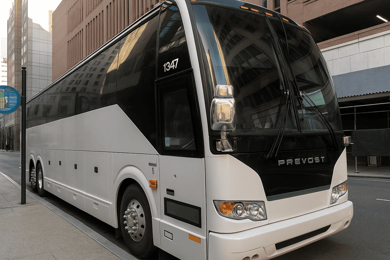 a Charter Bus Rental Vancouver coach bus